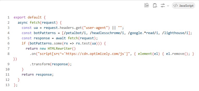 JavaScript example script